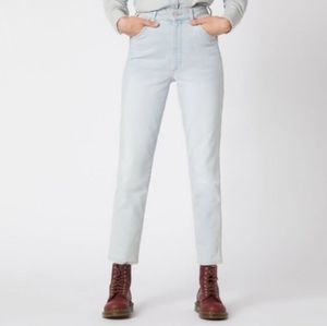 Wrangler Icons 11WWZ High Waist Crop Slim Jeans 28 Light Wash Blue Rhapsody